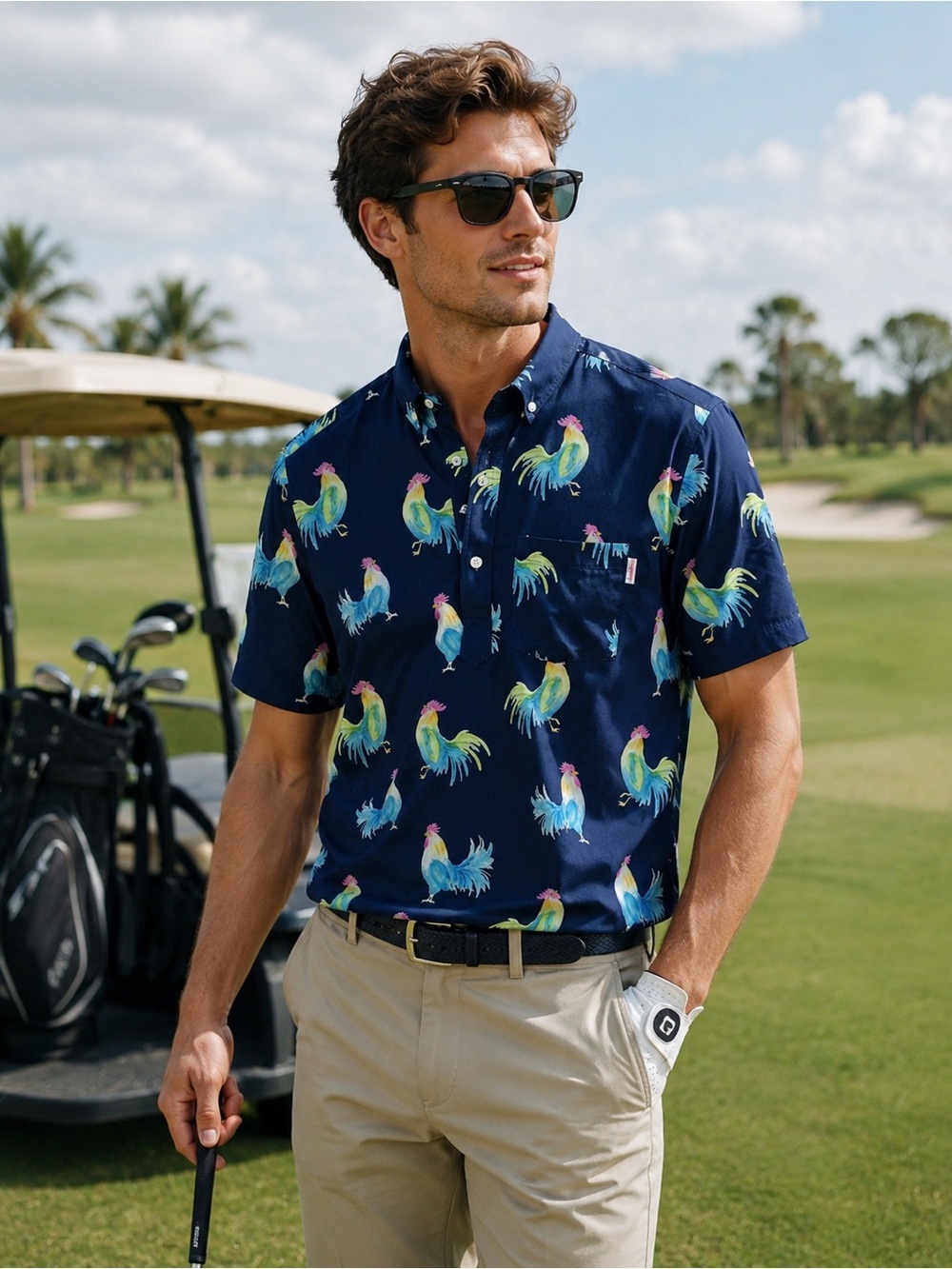 Chubbies fowl play golf polo NWOT medium